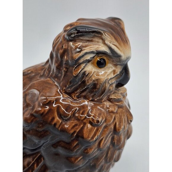 Vintage Goebel Porcelain Brown Screech Owl Bird #38317-08 Figurine West Germany - Picture 3 of 7